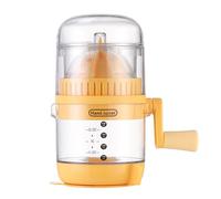 Tomvorks Hand Press Juicer Wide Opening Extracts Various Fruits Juices Securely, Non Slip Suction Base (Yellow)