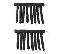Tomvorks Heatless Hair Curler Set 2pcs Soft Cotton Headband Easy Curling Tool for All Hair Types 29x44cm (Black)