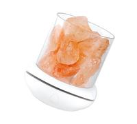 Tomvorks Himalayan Salt Stone Night Light Aromatherapy Diffuser Relaxing Mood Lamp for Bedroom Home Office USB Powered (White)