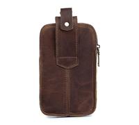 Tomvorks Men Vintage Leather Belt Bag Stylish Travel Cell Phone Purse Wallet for Commuting Shopping Traveling for Boyfriend Husband Son Made of Cow Leather Black 6.9 * 4.1 * 2.0in (Coffee)