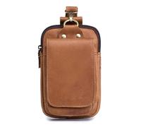 Tomvorks Men Vintage Leather Belt Bag Stylish Travel Cell Phone Purse Wallet for Commuting Shopping Traveling for Boyfriend Husband Son Made of Cow Leather Black 6.9 * 4.1 * 2.0in (Brown)