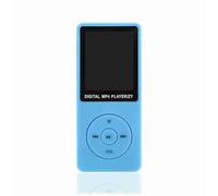 Tomvorks MP4 Player 1.8in Screen Slim Portable Music Player for Learning, Loud Speaker, Equalizer, for Entertainment Learning, Metal Style White (Blue)