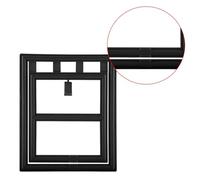 Tomvorks Plastic Pet Dog Cat Door Magnetic Locking Safe Flap Easy Install Screen Window Gate Black White XL for Pets (L Japanese font)