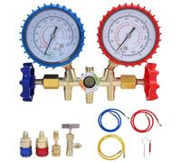 Tomvorks Professional AC Pressure Gauge Set with 3 Feet Hose Kit, Diagnostic Tool Set for R410A R134a Refrigerant Charging, Valve Core Tool for Automotive Restoration