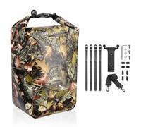 Tomvorks Rainproof Large Capacity Bike Bag for Mountain Road E-Scooters, Universal Compatibility, with Secure Mounting, Use Size 30 X 20 X 15cm, 10L Capacity (Yellow Leaf)