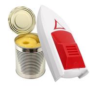 Tomvorks Smooth Edges Electric Can Opener Auto Stop Battery Operated for Seniors Kitchen Automatic Can Opener (White and Red)