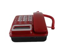Tomvorks Telephone with Speaker and Caller ID Display for Home Office, ABS Wired Desk Phone with Calculator Function and Mute Mode, Ideal for Seniors (Red)