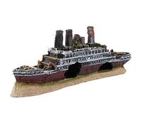 Tomvorks Titanic Lost Wrecked Boat Ship Aquarium Decoration Ornament Wreck Ornaments for Underwater World Scene