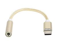 Tomvorks Type C To 3.5MM Aux Adapter, Compact and Durable, Plug and Play for Letv/Devices, Braided Design, 1 Unit (Yellow Color)