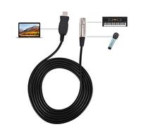 Tomvorks USB to XLR Microphone Link Cable for Recording and Karaoke, 16bit Sound, 2.8m Length, Black