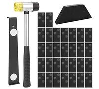 Tomvorks Wood Flooring Installation Tool Set Convenient Powerful Hammering for Professional/DIYers Black PVC 1.5lb Tapping Block for Laminate Wood Flooring, Floor Spacers (30pcs Spacer)