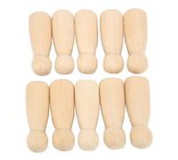 Tomvorks Wooden Peg Doll Smooth Safe DIY Accessory Develop Handson Skills 10 Pcs for Crafts, Decorations (65MM Girl)