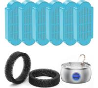 TOMXCUTE 4L Cat Fountain Filters, 6 Replacement Filters + 2 Sponges