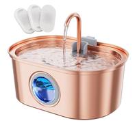 tomxcute Copper Cat Water Fountain-3.2L/108oz Cat Fountain for Drinking, Quiet Automatic Drinking Fountain for Cats, Dogs, Multiple Pets