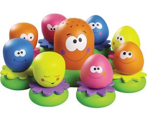 TOMY 2756CA Toomies Octopals Aqua Fun Squirters Bath Toy 10-Piece Set - 2756CA