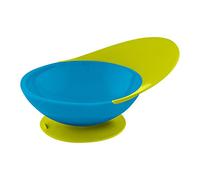 TOMY Boon Catch Bowl, Baby Weaning Bowl With Spill Catcher | Suction Bowl with Built-in Food Catcher | Ideal for First Time Self-Feeders, From 9,10,11,12+ Months, Blue and Green