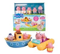 Tomy E73453 Toomies Boat Adventure Set with Peppa Pig - Bath Toys Collection - Grandpa Pig's Boat - Pedalo - Plus 5 Sprinkler Characters - From 18 Months, Multi-Coloured