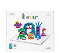 Hey Clay Aliens Set - Colourful Modeling Air Dry Clay for Kids - Air Dry Clay Kit 15 cans and Sculpting Tools with Fun Interactive Instructions App