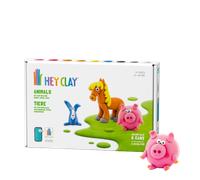 Hey Clay Animals: Piggy, Horse, Rabbit Set - Colourful Modeling Kids - Air Dry Clay Kit 6 cans with Fun Interactive Instructions App