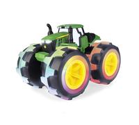 TOMY John Deere Monster Treads Deluxe Lightning Wheels Tractor | Officially Licensed John Deere Tractor Toys, Light Up Monster Truck Toy with Bouncy Tires and Rainbow Lights, Ages 3 Years+