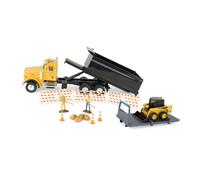 TOMY John Deere Switch 'N Load Construction Toy Playset - 1:32 Scale - Includes John Deere Skid Steer Semitruck Dump Bed and More - 19 Piece S