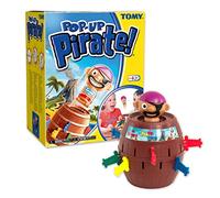 TOMY Pop Up Pirate Classic Children's Action Board Game, Family and Preschool Kids Game for Children 4, 5, 6, 7, 8 Year Old Boys Girls Adults,Packaging may vary, Wood - Choc Brown