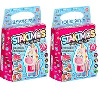 TOMY Stakimos Stylish Suzy | Kids Craft Set to Build Your Own Adorable 3D Character from Recycled Polyester Craft Foam | No Glue or Cutting Needed | Craft Kits for Kids Ages 6+ Years (Pack of 2)