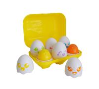 Toomies Hide and Squeak Eggs Baby Toy - Baby Box of Big Eggs with 3 Squeak Chicks & 3 Rattle Chicks - Colour & Shape Sorter Baby Sensory Toys - Toddler Toys & Baby Toys 6 Months Plus to 36 Months