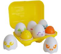 TOMY Toomies Hide and Squeak Eggs Baby Toy Baby Box of Big Eggs with 3 Squeak Chicks 3 Rattle Chicks Sorter Toys Baby Toys 6 Months Plus to 36 Months