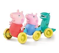 TOMY Toomies Pull Along Peppa (E73527) - Wibble Wobble Action Peppa Pig, George & Dinosaur Toy - Wheeled Walking & Crawling Toddler Toys - Peppa Pig Toys w/Music & Sounds - Plus 18 Month Old Toys
