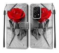 TOMYOU for Honor 200 Lite 5G Case, PU Leather Wallet Book Flip Folio Stand View Cover Pouch Compatible with Honor 200 Lite Phone Case - Roses