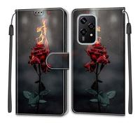 TOMYOU for Honor 200 Lite 5G Case, PU Leather Wallet Book Flip Folio Stand View Cover Pouch Compatible with Honor 200 Lite Phone Case - Roses