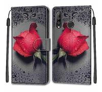 TOMYOU for Huawei P30 Lite Case, PU Leather Wallet Book Flip Folio Stand View Cover Pouch Compatible with Huawei P30 Lite / P30 Lite New Edition Phone Case (Rose)