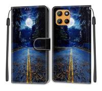 TOMYOU for Motorola Moto G15 / G15 Power Phone Case, PU Leather Wallet Book Flip Folio Stand View Cover Pouch Compatible with Moto G15 Case - Moon