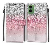 TOMYOU for Motorola Moto G35 5G Phone Case, PU Leather Wallet Book Flip Folio Stand View Cover Pouch Compatible with Motorola Moto G35 Case - Snowflake