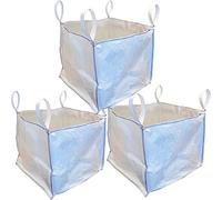Ton Bags Bulk Bag FIBC Heavy Duty Builders Bag With Lifting Loops Strong White Bags Jumbo Waste Storage Industrial Sacks - 85 x 85 x 85 CM - One Ton - 1000KG (5)