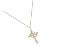 Tonaifacai Silver Crosses Pendant, Crowns Necklace, Gold