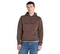 Tonal Embroidered Logo Hoodie in Cotton Mix Brown
