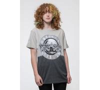 Tonal Foil Print Dip Dye T Shirt Guns N' Roses Grey M