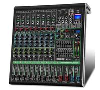 TONALUXE 10 Channel Mixer Audio, Professional Music Sound PA Mixer DJ Mixing Board Console with 99 DSP Effects, Dual 7-Band EQ, Bluetooth, USB Interface, PAD, MUTE Button for Recording Stage Karaoke