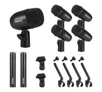 TONALUXE Drum Mic Kit, 7-Piece Wired Dynamic Drum Microphone Set with Carry Case,Thread Clip & Mics Holder, Full Metal Bass/Tom/Snare/Hi-hat Cymbals Mics for Instrument Recording & Music Production