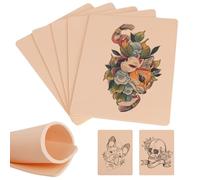 TONBAO 3MM Double-Sided Tattoo Practice Skin, 5Pcs 19x14cm Fake Skin for Tattoo, Microblading & Lip Training Reusable Fake Skin for Beginners to Professionals