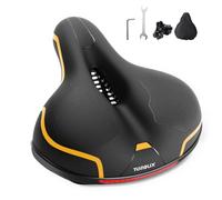TONBUX Comfortable Bike Seat for Men & Women, Memory Foam Bicycle Seat with Dual Shock Absorbers, Padded Bike Saddle Universal Fit for Commuter, Stationary, Mountain, Cruiser, Ebike (Box Packaging)