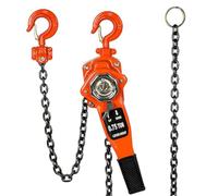 tonchean Chian Hoist 3/4 Ton 6m/20ft, Manual Lever Chain Hoist 1653lbs, Block and Tackle Pulley System, Hand Chain Hoists Come Along Winch Chain Manual Ratchet Hoist for Warehouse Garage Dock