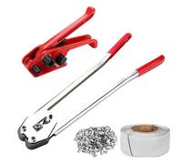 tonchean Pallet Strapping Kit with 1200m Belt/1000pcs Seals, Banding Machine Strapping Kit, Manual Strapping Machine PET/PP Strapping Tensioner Heavy Duty Banding Machine Tools