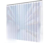 tonchean PVC Strip Curtain 220 X 90 cm Clear Curtain Strip 6Pcs Transparent Pest Control Curtain (20 x 220 cm) with 30 cm Keels 3Pcs for Pedestrian Door Chiller Coldroom Freezer Room Storage Door