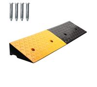 tonchean Wheelchair Ramp Curb Ramp 100x25x10cm Rubber Kerb Rampp with 4 Bolts Heavy Duty Threshold Ram-p Door Step Rise for Truck Scooter Stair Doorways Garage Sidewalk