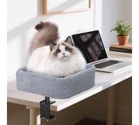 Toncoke Cat Desk Bed Mounted Cat Hammock for Desk with Comfortable Soft Bed, Supports Up to 50lbs, Perfect for Home Office Gaming Table, Machine Washable