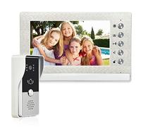 TONCONT 7 Inches Video Doorbell Intercom System, Video Door Phone System, Wired Video Doorphone Kits, Unlock, Dual-Way Intercom for Home Villa House Office Apartment (Silver)