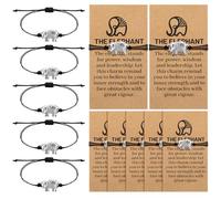Tondiamo 10 Set Elephant Friendship Gifts for Women Sisterhood Inspirational Elephant Bracelet Gift with Cards for Best Friends Sisters Special Bond Decor